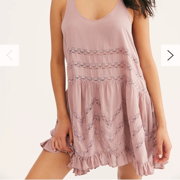 Free People Tops - Free People Voile and lace trapeze slip misty pink Small